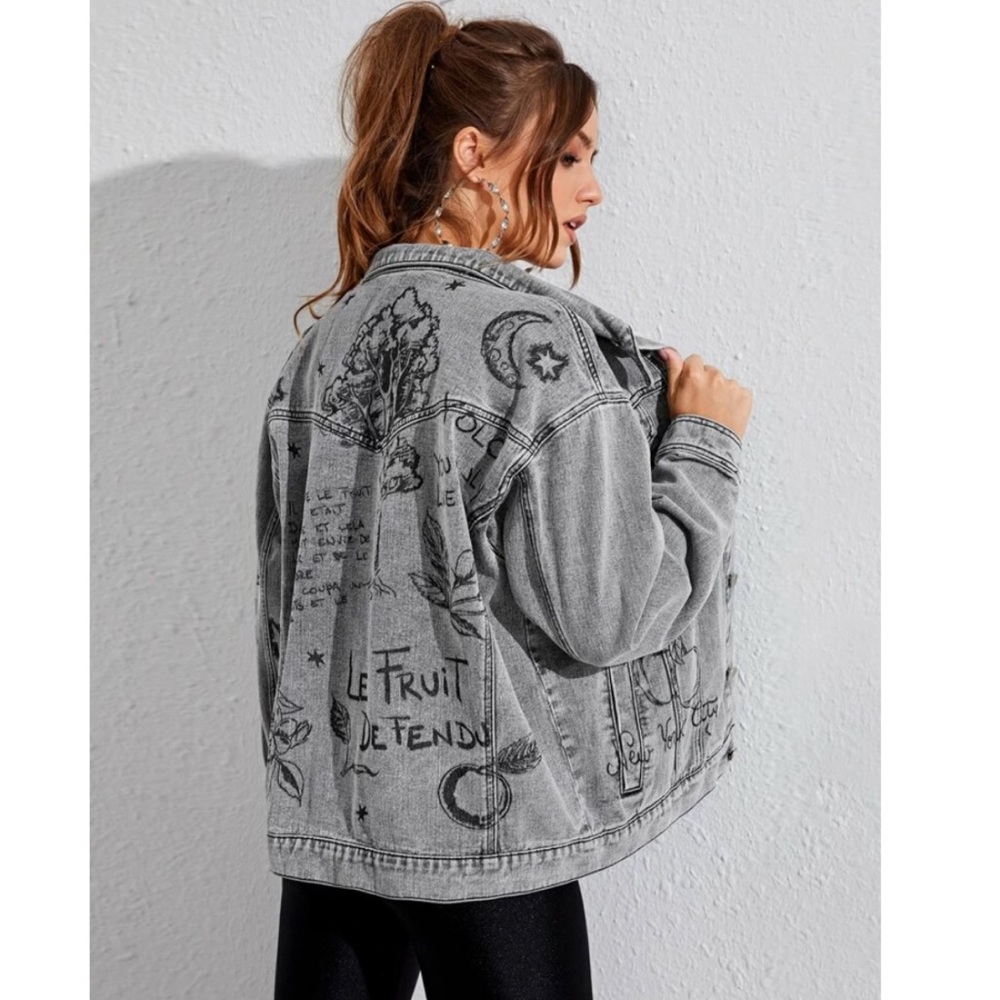 Embossed jean jacket